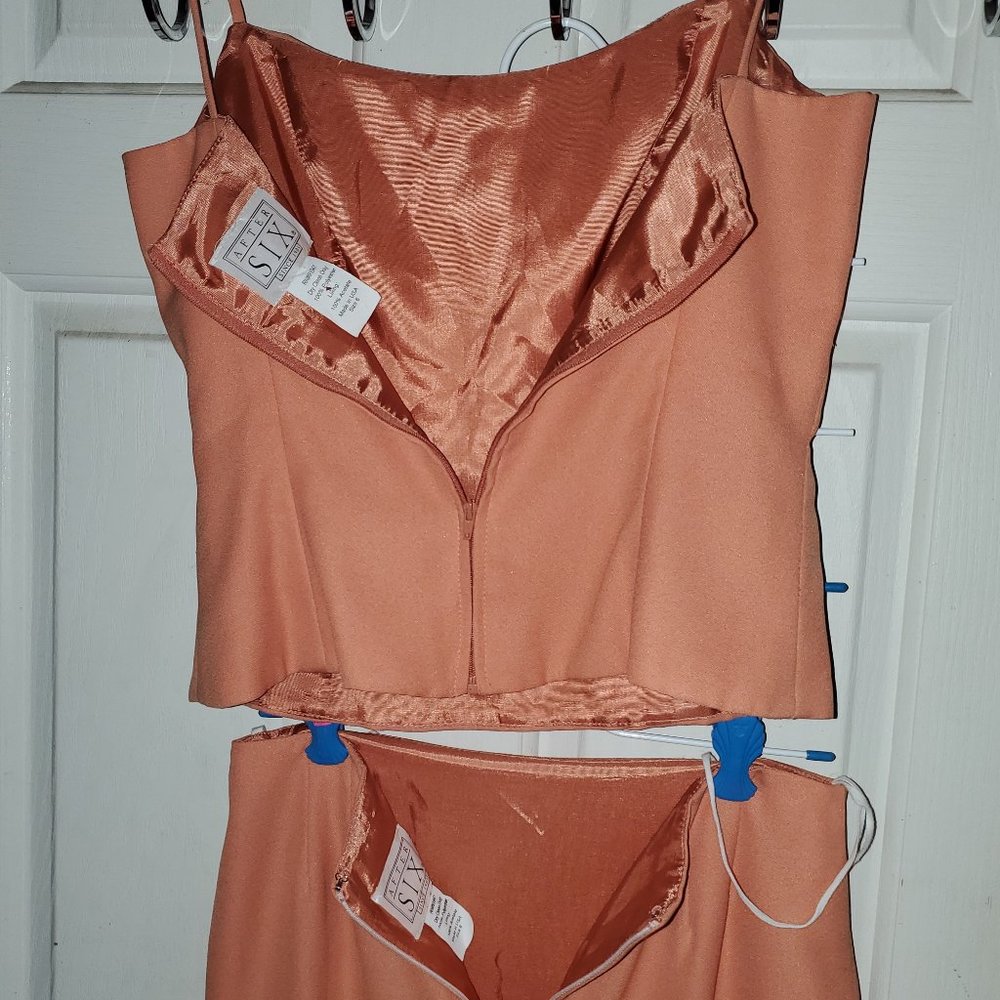 Retro 2pc After Six Top/Skirt Long Tailored Sz6